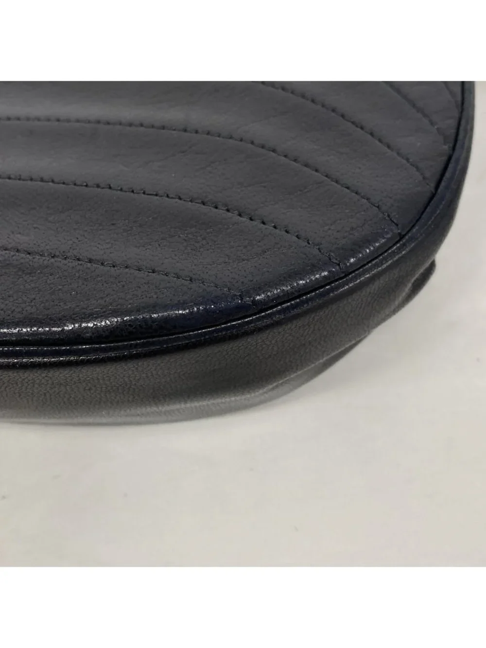 Chanel Shoulder Bag Half Moon Lambskin Black Gold